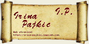 Irina Pajkić vizit kartica